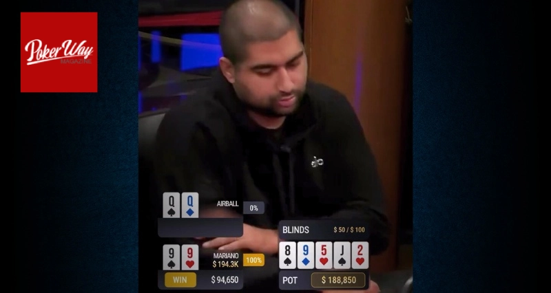 ماریانو هنگام بازی دست پوکر مقابل نیک ایر بال