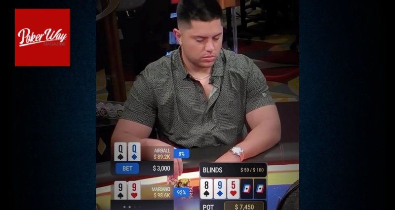 نیک ایر بال در جریان دست پوکر