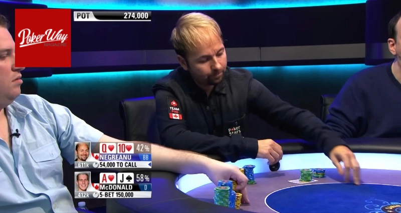 دنیل نگرانو در حال کال کردن ریز ۵ بت مقابل مایک مک‌دونالد