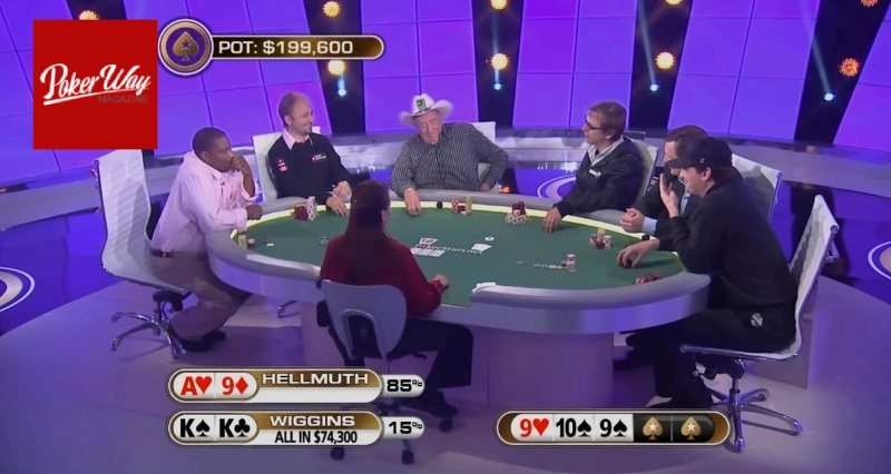 بازیکنان پوکر در لحظه آل‌این شدن یکی از شرکت‌کنندگان